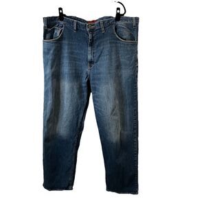 Foundry Jeans Mens Size 46x32 Blue Relaxed Straight Stretch Denim